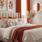 Cozy Orange Retreat: A Warm and Elegant Bedroom Escape