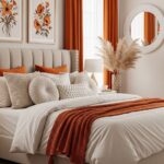 Cozy Orange Retreat: A Warm and Elegant Bedroom Escape