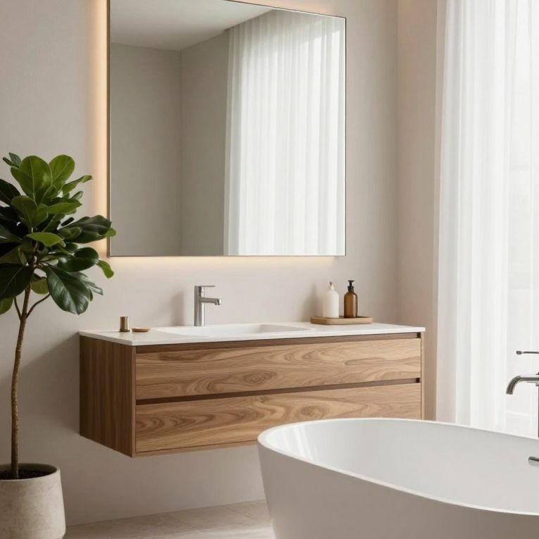 Minimalist Bathroom With the Perfect Touch of Green Ideas